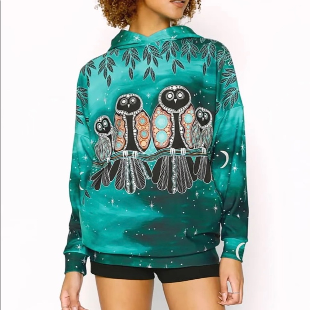 NWT Blackmilk Sootee Small Owls toastie hoodie jumper.